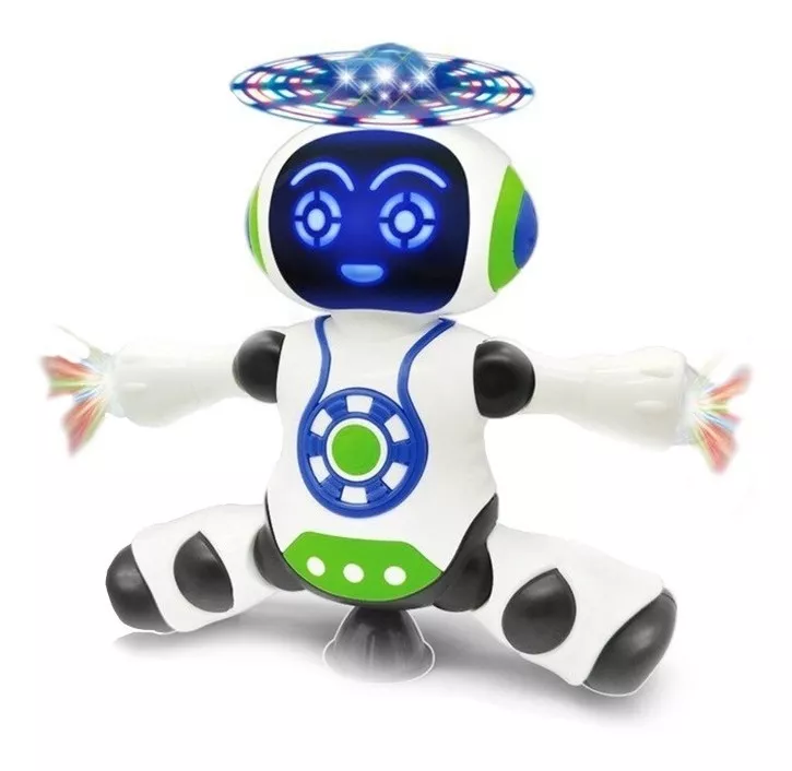 Brinquedo Robô Dança Gira 360 Emite Luzes E Musica Robot Som