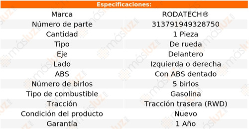 (1) Maza Rueda Del Izq/der C/abs Mustang 3.8l V6 Rwd 94/04 Foto 5