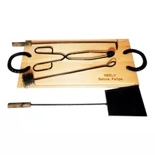 Kit Asado Tabla 60cm Costillar Madera Eucalipto Laser Gratis