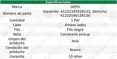 Jgo Calaveras Filo Negro Dodge Ram 50 87-93 Depo Foto 4