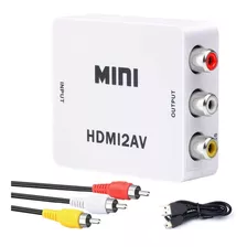 Mini Adaptador Conversor Full Hd Vídeo Hdmi P/ Vídeo Rca 2av