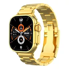 Reloj Smartwatch H9 Ultra Fralugio Metal Dorado De Lujo Nfc