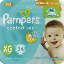 Fralda Pampers Confort Sec Xg 34 Unidades