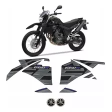 Kit Jogo Adesivos Compatível Yamaha Xt 660r 2015 Preta 10434 Cor Adesivo Emblema Gráfico Xt660r 2015 Preta