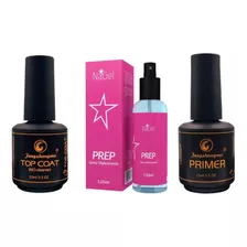 Kit Pretinho Poder Fengshangmei Top Coat E Primer Prep 120ml