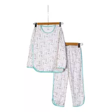 Pijama De Mujer Estampado Oliva. Algodon Pima. Mulamie