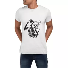 Polera One Piece Anime Silueta Estampada De Algodon