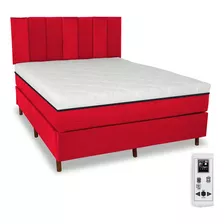 Eco New Colchões Colchão Magnético Casal Bio Massageador Mais Cama Box Cabeceira Cor Vermelho