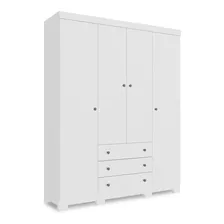 Guarda Roupa Casal Sonata 4 Portas 3 Gavetas Cor Branco