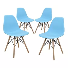 Set De 4 Sillas Eames Minimalistas Comedor Oficina Recibidor