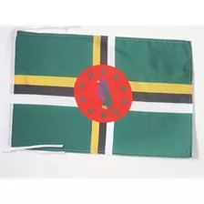 Bandera De Dominica 18 X 12 Cuerdas Dominicana Pequenas Ba