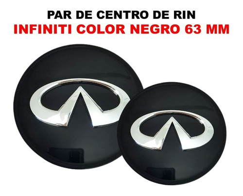 Par De Centros De Rin Infiniti Q60 2016-2020 Negro 63 Mm Foto 4