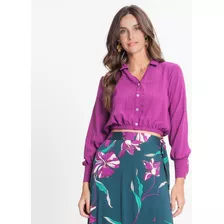 Camisa Feminina Manga Longa Rovitex Roxo