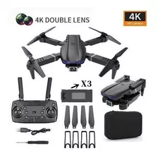 Mini Drone E99 Pro Professional, Cámara Dual 4k, 3 Baterías