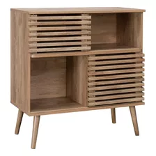 Credenza Bufetera Top Living Aparador Retro Multiusos Café Color Marrón