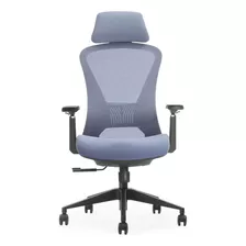 Silla De Escritorio Vigo Apollo Ergonómica Azul Ahumado Con Tapizado De Mesh