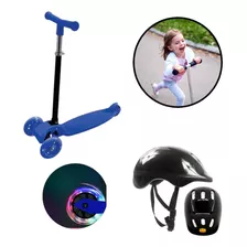 Patinete 3 Rodas Led Infantil Para Criança + Kit Proteção