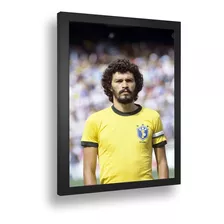 Quadro Emoldurado Poste Socrates Seleção Brasileira Vidro A3