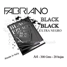 Block Fabriano Black Black A4 300grs X 20 Hojas Dibujo Cuota