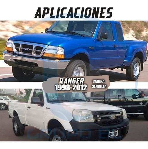 Estribos Golden Hill Ford Ranger Cab/sen 1998-2012 Negro Foto 6