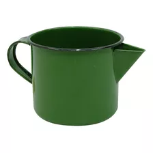 Caneca Leiteira Esmaltada Ágata 12 1l C/ Bico Metallouça Cor Verde