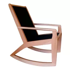 Cadeira Balanço De Madeira Eucalipto /sling Preta