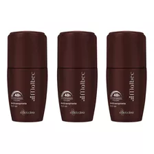 Três Desodorantes Antitransp. Roll-on Malbec 55ml Boticário