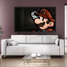 Quadro Decorativo Desenho Mario Com Moldura Colecionador 4
