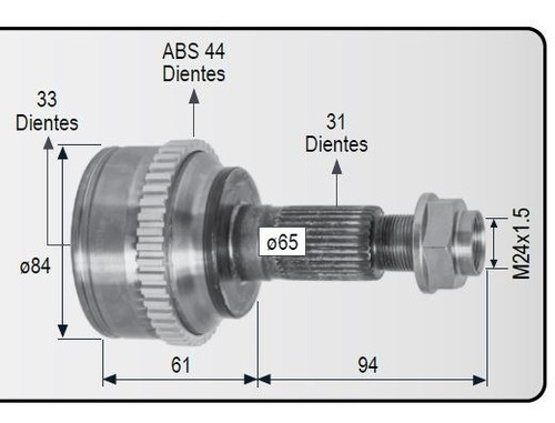 Espiga Lado Caja Rueda Izquierda Mazda Cx7 2.5 Lts 07/10 T Foto 2