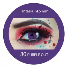 Pupilentes Halloween Fantasía Purple Out Estuche + Envio