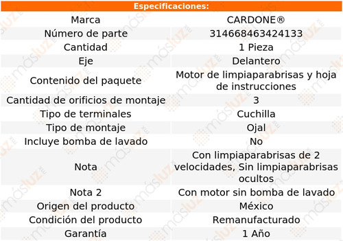 (1) Motor Limpiaparabrisas Del Chevelle 68/72 Reman Foto 4