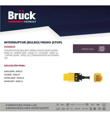 Bulbo Sensor Freno Aveo Spark Pontiac G3 Optra Automati Stop Foto 3