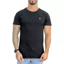 Camiseta Longline Masculina Preta Básica Premium