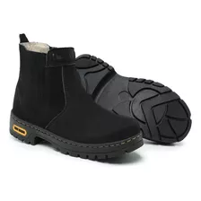 Botina Bota Masculina Casual Couro Original Elástico