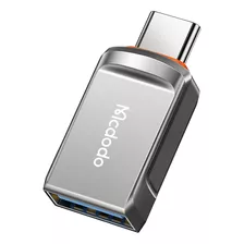 Adaptador Otg Hembra Usb A3.0 A Macho Usb-c , Metal Ot-8730 Color Plateado