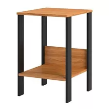 Mesa Auxiliar Escritório Linha Industrial 100% Mdf Cor Freijó/preto Fosco