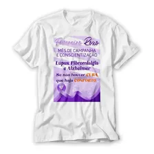 Camiseta Fevereiro Roxo Sobre Lúpus Alzheimer Fibromialgia