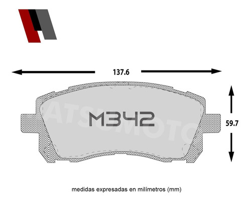 Pastilla De Freno Semi Metalica Delantera Subaru Impreza Wrx Foto 3