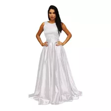 Vestido De Noiva Saia Godê Total E Renda Com Pedraria