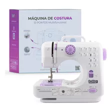 Mini Máquina Costura Reta Portátil Tutto Home Mcp-200 12 Pontos 110v/220v Cor Branco