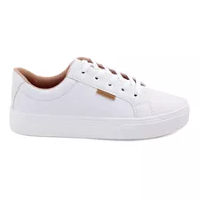 Tênis Branco Feminino Plataforma Original Sapatênis Casual