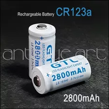 A64 2x Pilas Cr123a Rechargeable Battery 2800mah Cr123 16340
