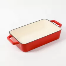 Fuente Chrissy Esmaltada Roja Con Asas - 30x22 Cm Volf