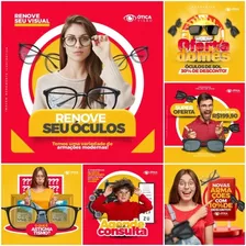 Pack 130 Artes De Óticas Óculus Oftalmologia Editáveis Psd