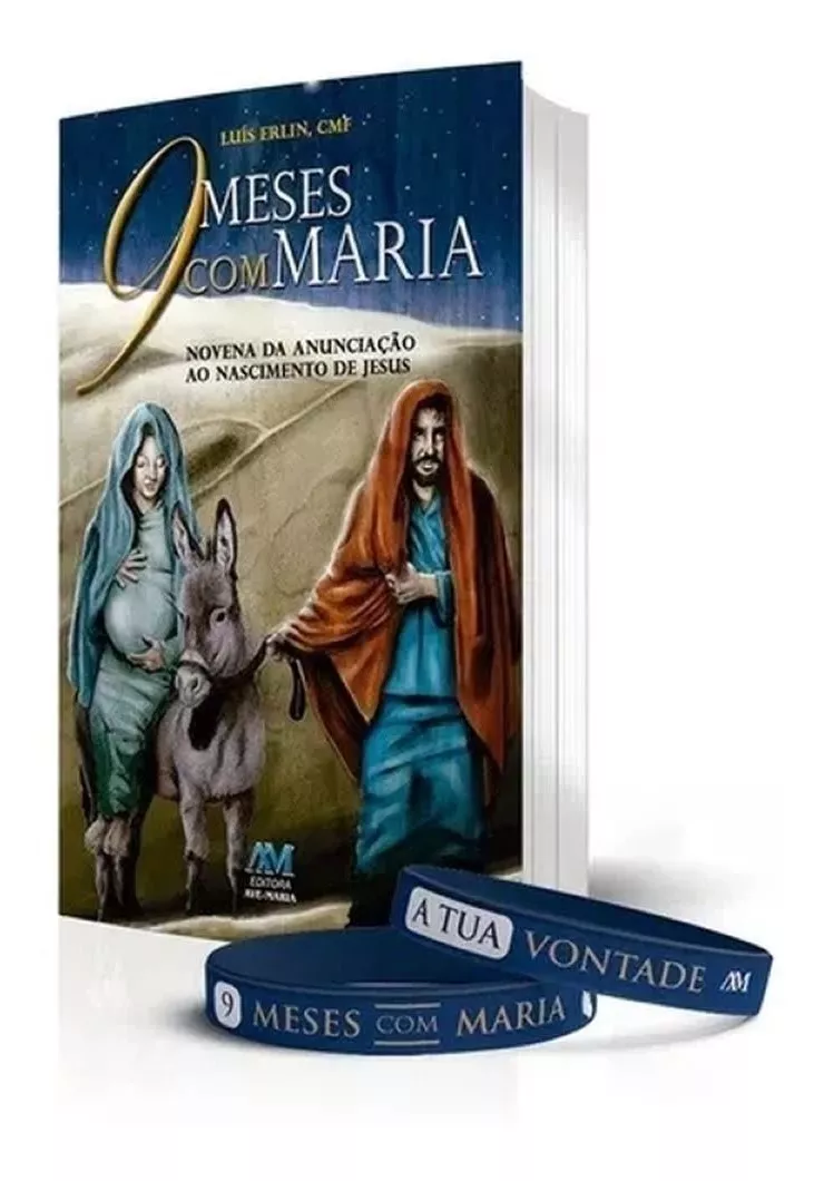Livro 9 Meses Com Maria + Pulseira Novena Da Anunciação