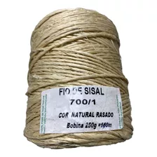 1 Rolo Fio Cordão Sisal Barbante 700/1 Natural Rasado 180m