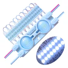 100pçs Módulo Injetado Letra Caixa Comunicação Visual 12v 1,5w 7025 2-leds Branco Frio 6500k Lente 160º