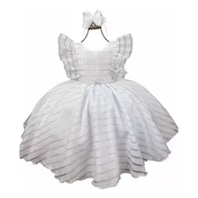 Vestido Blanco Niña Glamor Talles: 4, 6, 8, 10, 12, 14, 16