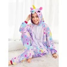 Pijama Unicornio Animal Adulto En Plush Con Cierre Trasero