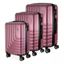 Conjunto De Malas De Viagem Expansível Ika Flex P/m/g Rosê